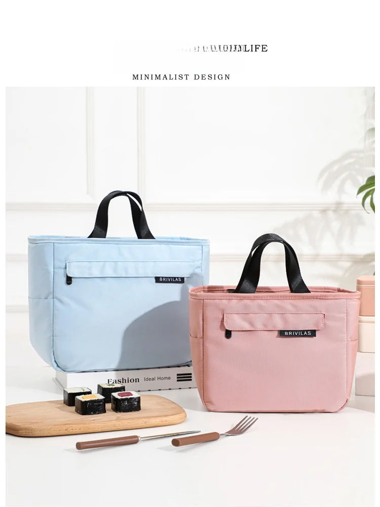 Tlife Nordic Sle Large Size Thiened Insulated Lunch Box Bag Portable Handheld Pure Color Meal Storage Bag for Work School...