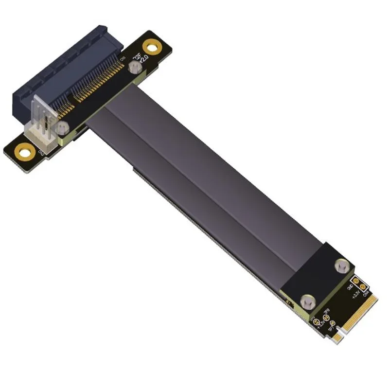 Riser-Rallonge PCIe x4 3.0 PCI-E 4x vers M.2 NGFF NVMe M Key 2280 Riser Card Gen 3.0, câble M2 Key-M PCI-Express 32G/bps
