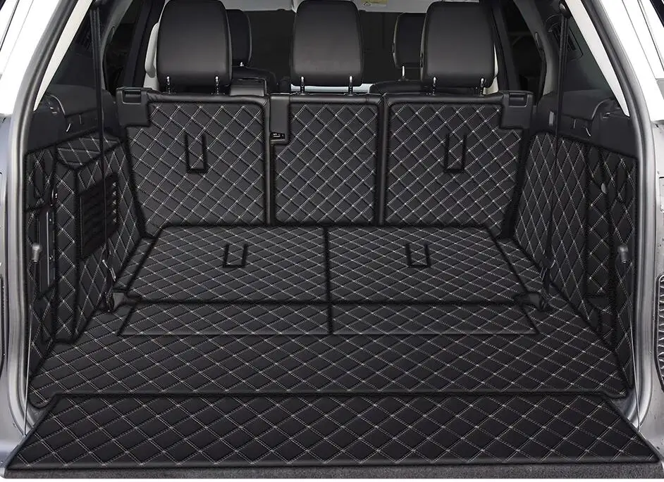 Top quality! Full set car trunk mats for Land Rover Discovery 5 2026-2017 7 seats durable boot carpets cargo liner mat cover