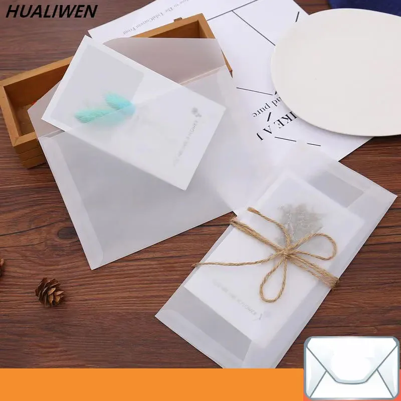 20pcs/lot Custom Transparent Envelope Translucent Paper Envelopes Set Letter Vintage Wedding Invitation Envelopes for Cards