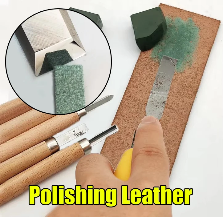 Leather Article Polishing Fixed Angle Sharpener Tool Leather Set Honing Strop Cutter Cowhide Polish Belt Grinding Sharpening Wax