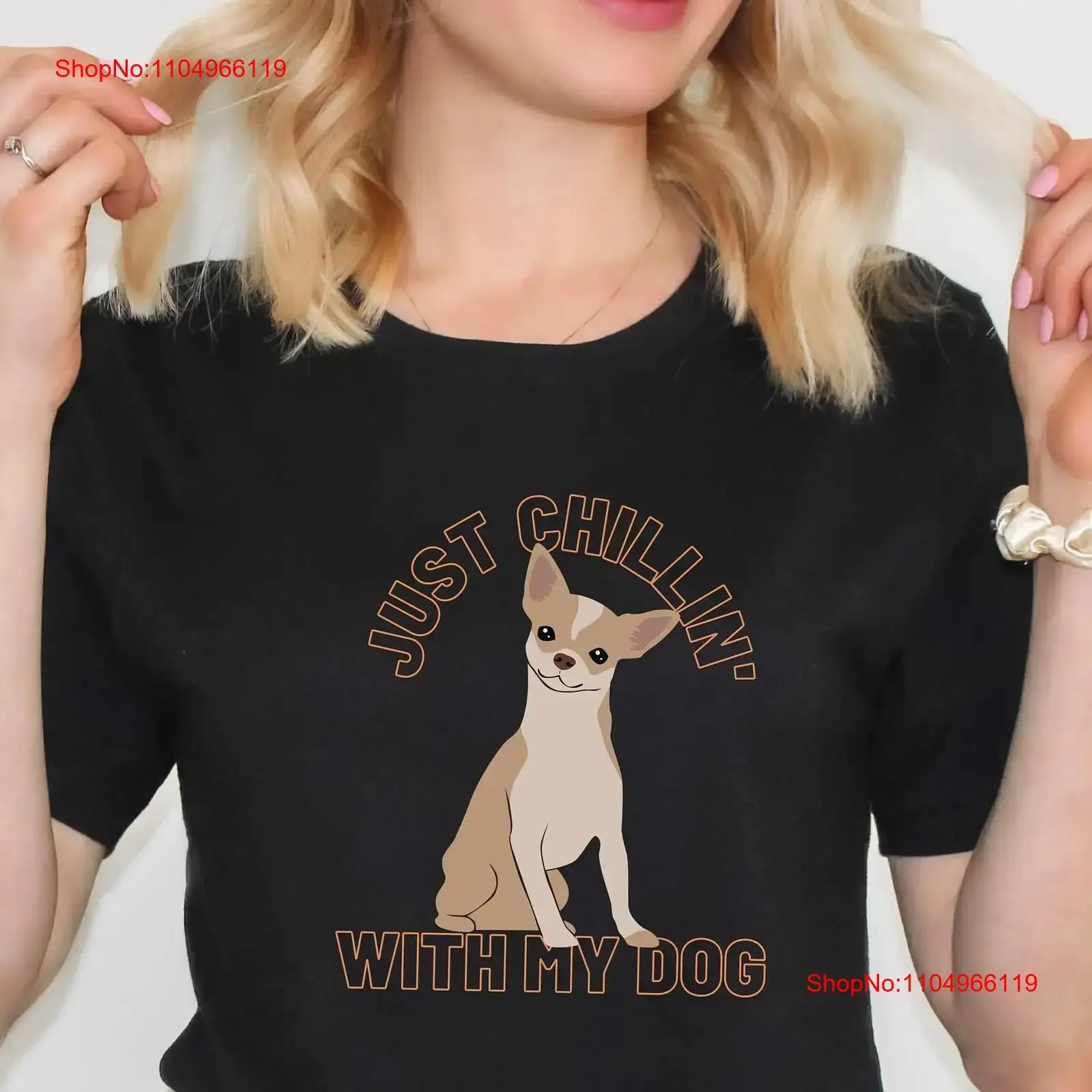 Camiseta para perro Chihuahua UNISEX lindo cachorro de Chihuahueño español solo Chillin' con mi propietario amante mascota informal vintage lavado elegante