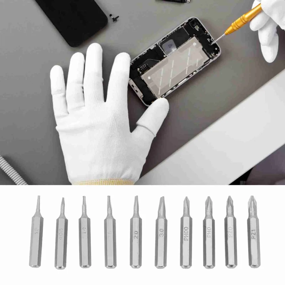 10pcs 4mm Shank Screwdriver Bits Set Slotted Bits 5/32 Inch Hex Shank Phillips Screwdriver Bits S2 Steel Cross Head