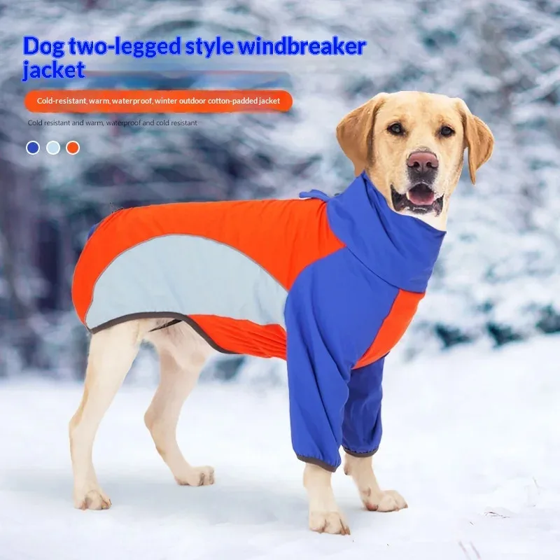 

Cross-Border New Medium and Large Dog Jacket Dog Double-Legged Cotton Coat Waterproof Windproof Thickened Warm Dog Clothes In St