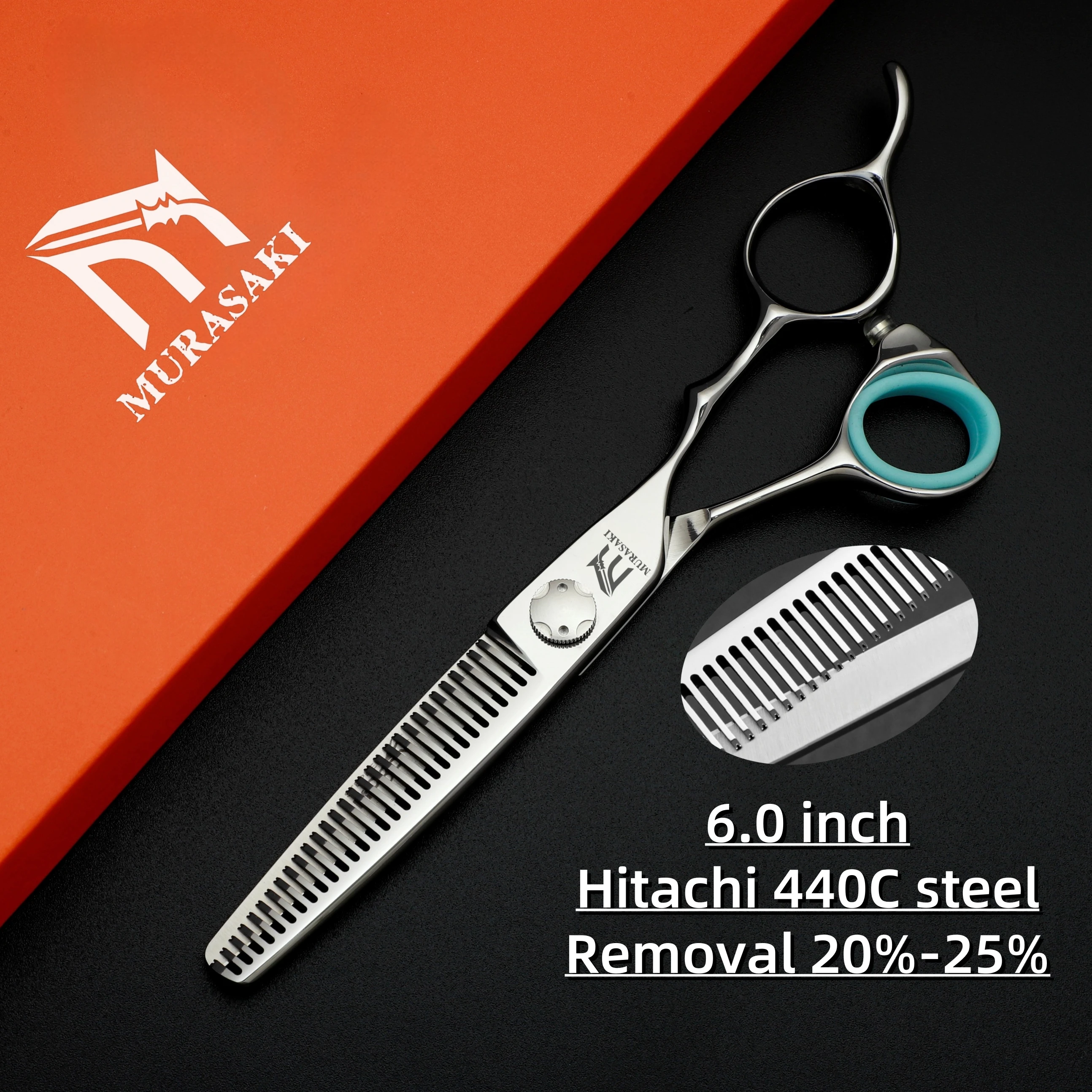 

Professional barber scissors，6.0 inches hair thinning shears，440C steel hair cutting machine，High quality barbershop accessories