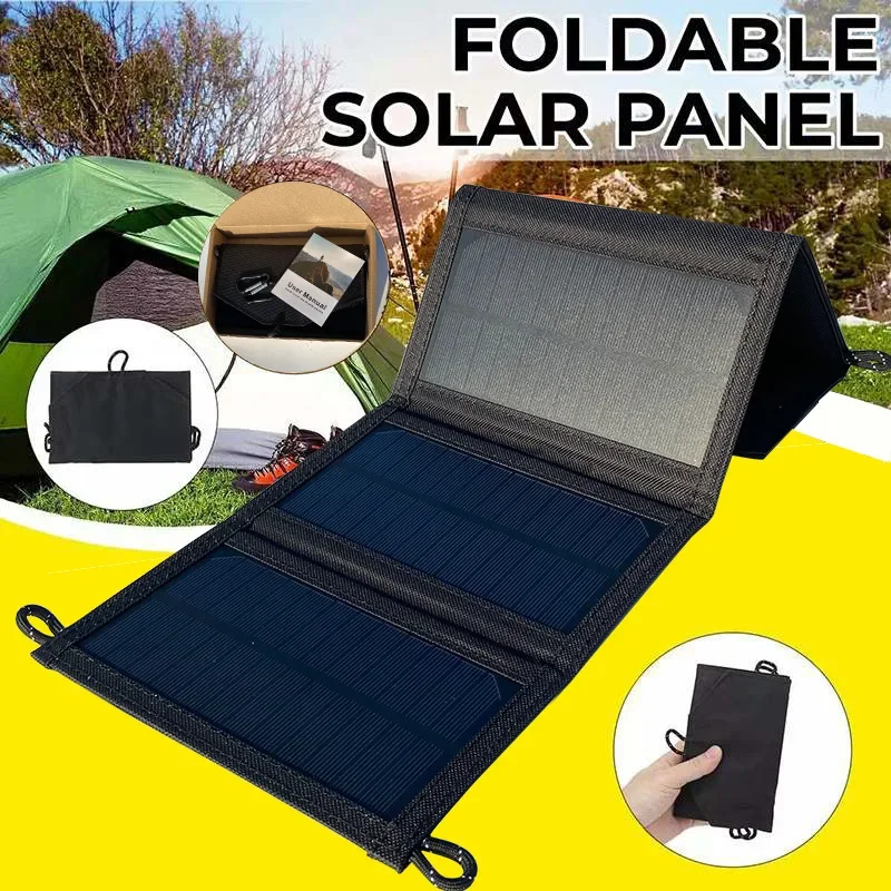 500w Solar Panel 12V Usb Portable Foldable Waterproof for Cell Phone Power Bank Battery Charger Outdoor Camping Hiking Fishing