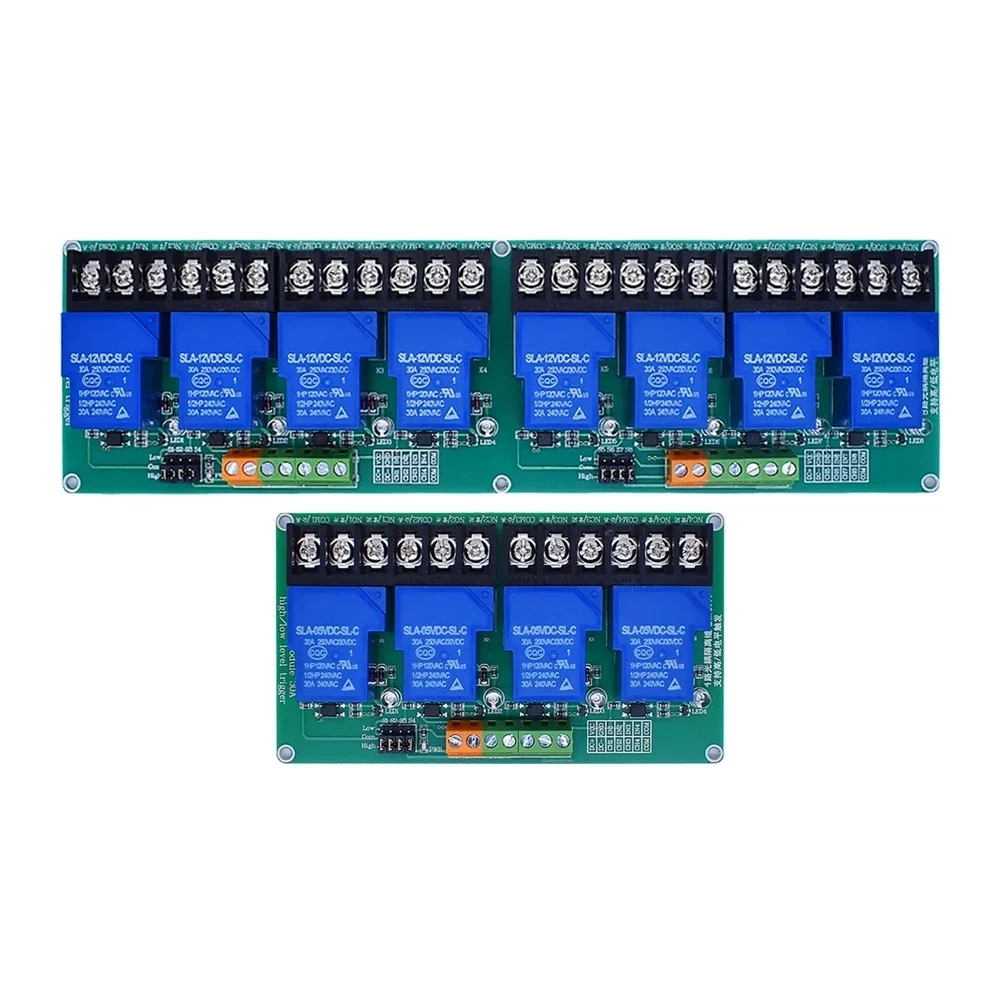 

30A 4 8 Channel Relay Module with Optocoupler Isolation 5V 12V 24V Supports High and Low Triger Trigger