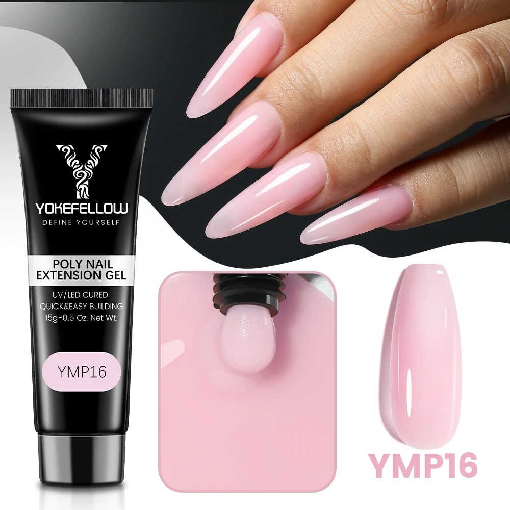 YOKEFELLOW 15g Jelly Extension Gel Nagellack Nude Pink Clear Building Construct Extend Gel Soak Off UV LED Acryl Gel Lack