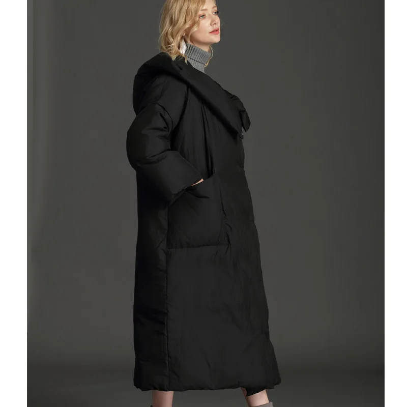 Luxury High Quality 90% White Duck Down Coat Warm Winter Womens Plus Size Down Jacket Long Trench Coat Thick Oversized Outerwear