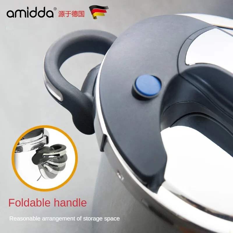 Safe and Durable Amidda German Gas Pressure Cooker with 304 Stainless Steel and Explosion Proof Design