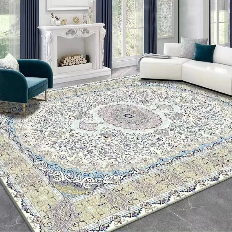 Crystal velvet carpet Persian wind living room Nordic retro national wind cushion sofa coffee table circle velvet carpet