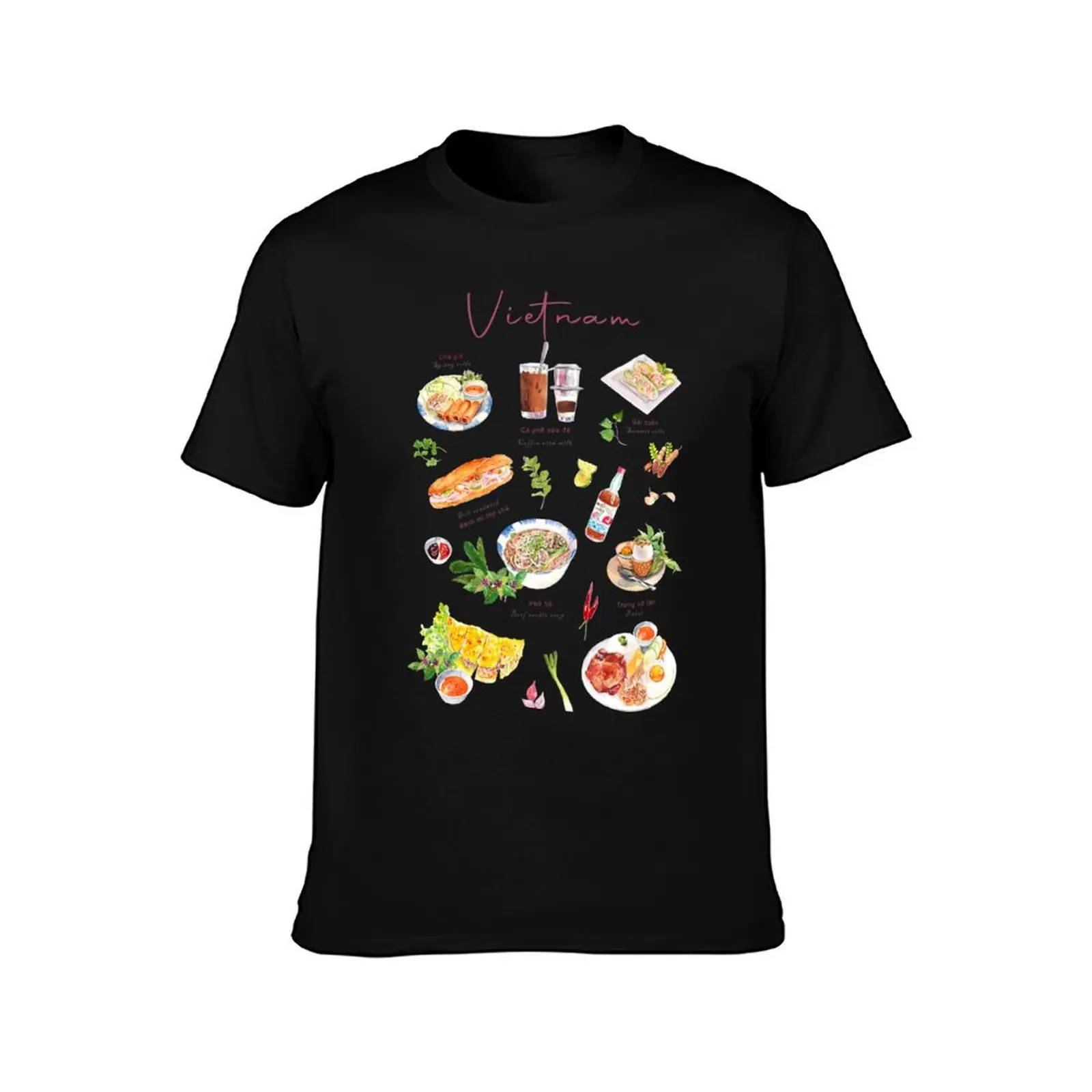 Vietnamese assorted food T-Shirt Summer Sports Quick Dry T-Shirt