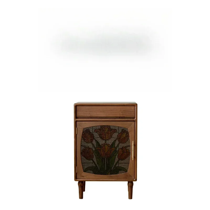 الجوز الأسود النمط الوطني الصدر الرجعية الخشب الصلب طاولة السرير غرفة المعيشة خزانة غرفة نوم درج خزانة جانبية