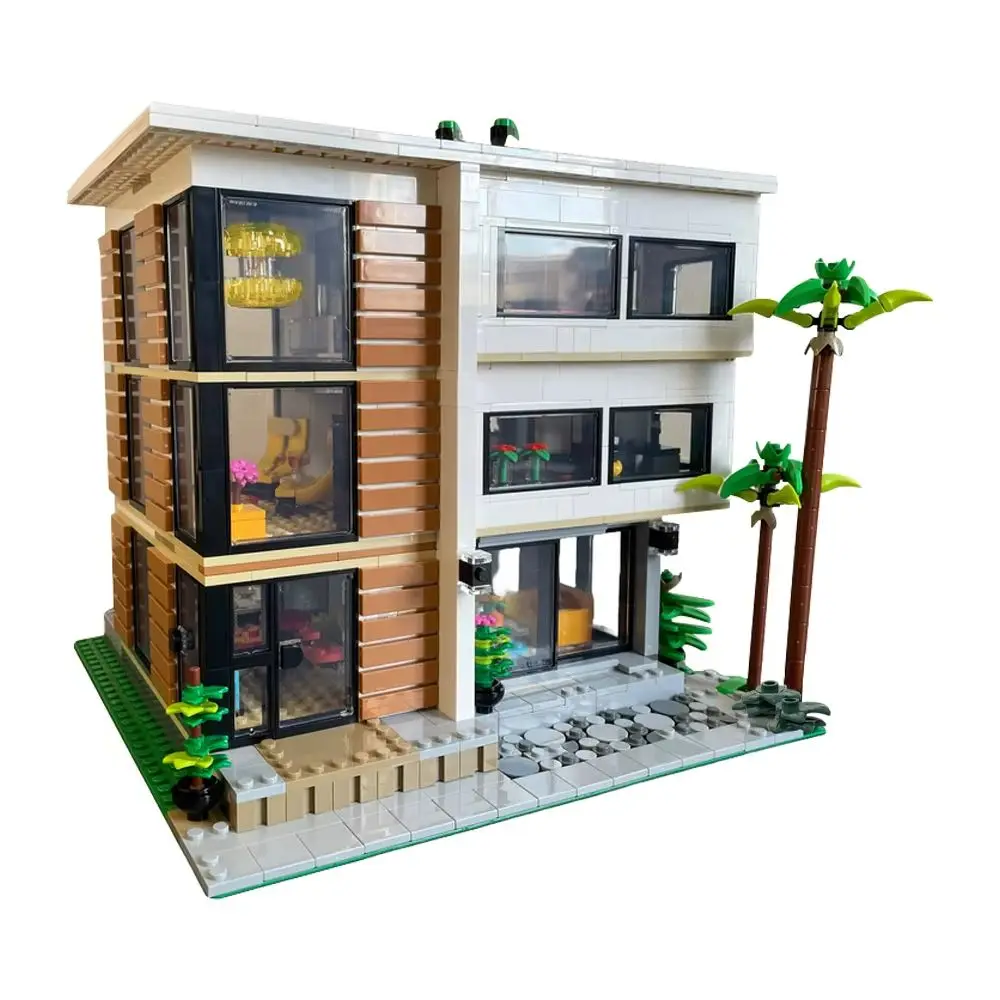 

1625PCS MOC Creative Expert City Steert View Modular House Building Blocks Villa Architecture Model Assemble Toys for Kid Adult