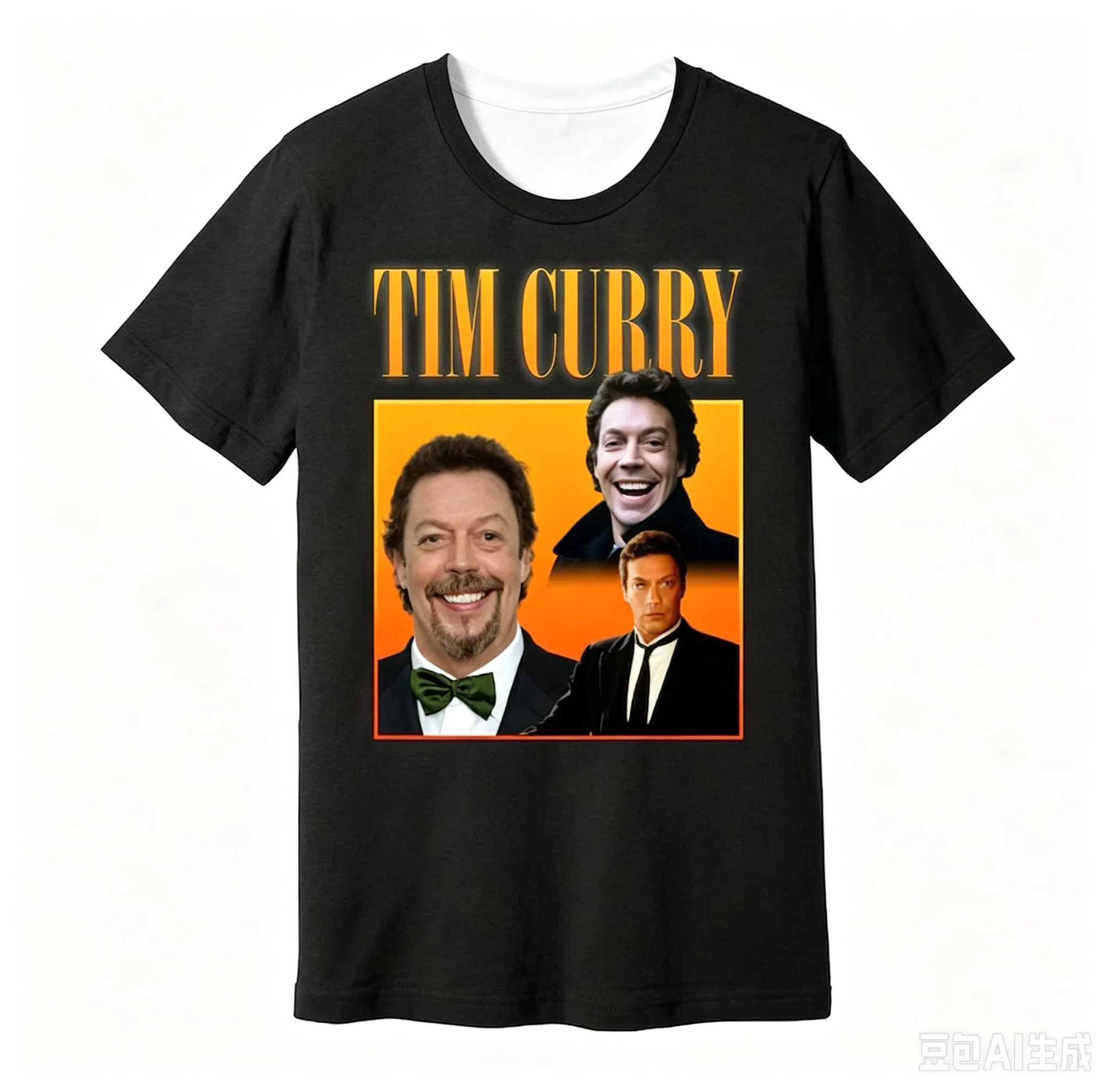 Tim Curry Vintage T‑Shirt Unisex 3D Print Short‑Sleeve Tops Rocky‑Horror‑Show Fan Casual Streetwear Tee  Family Matching