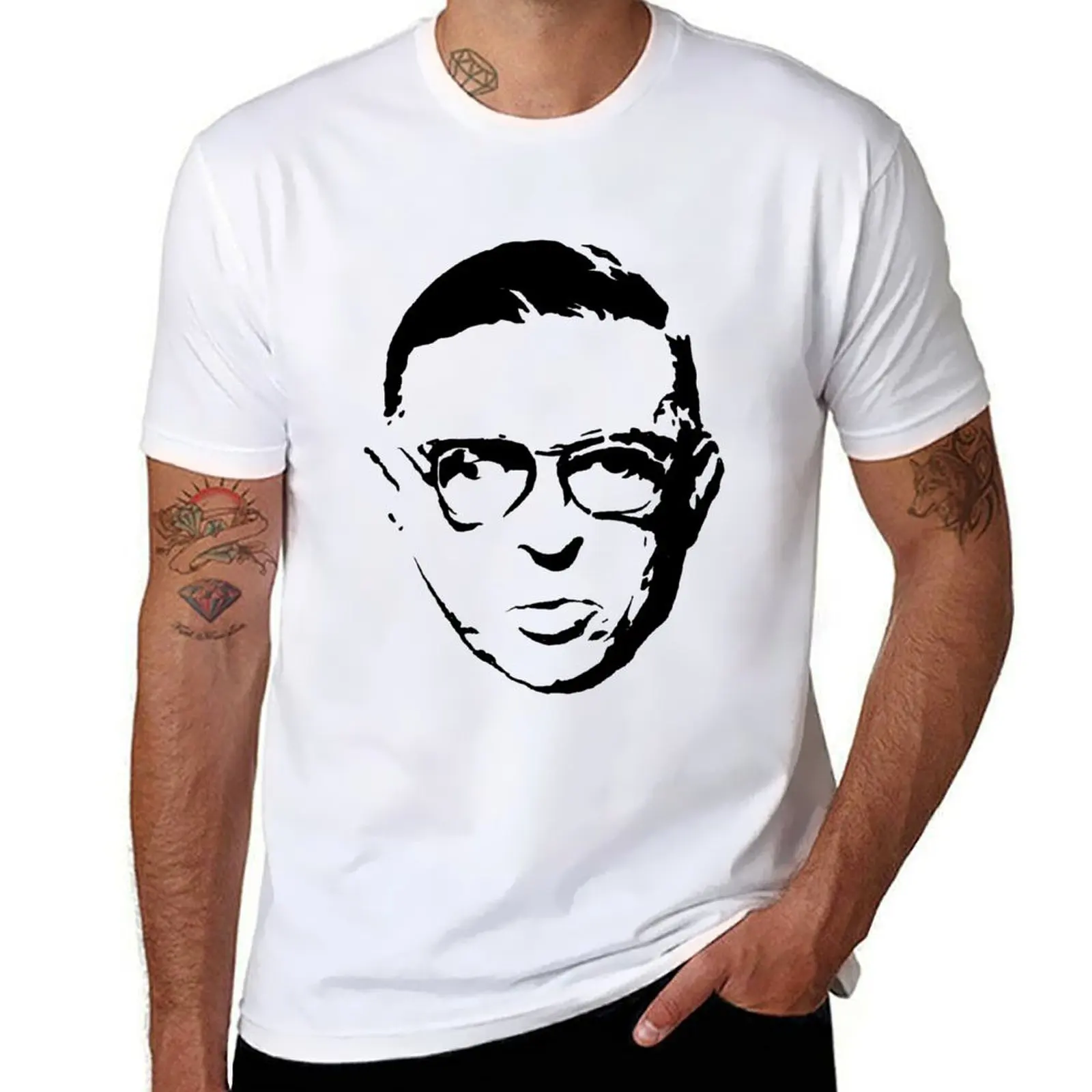 

sartre T-Shirt t shirts for man cotton funny man t shirt heavy cotton T-Shirt