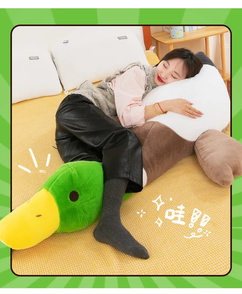 70-115 cm Kawaii Riesige Ente Plüschtier Nette Große Gans Stofftier Weiche Puppe Sofa Schlafkissen Kinder Nettes Geschenk Zimmer Dekor – Detail 2