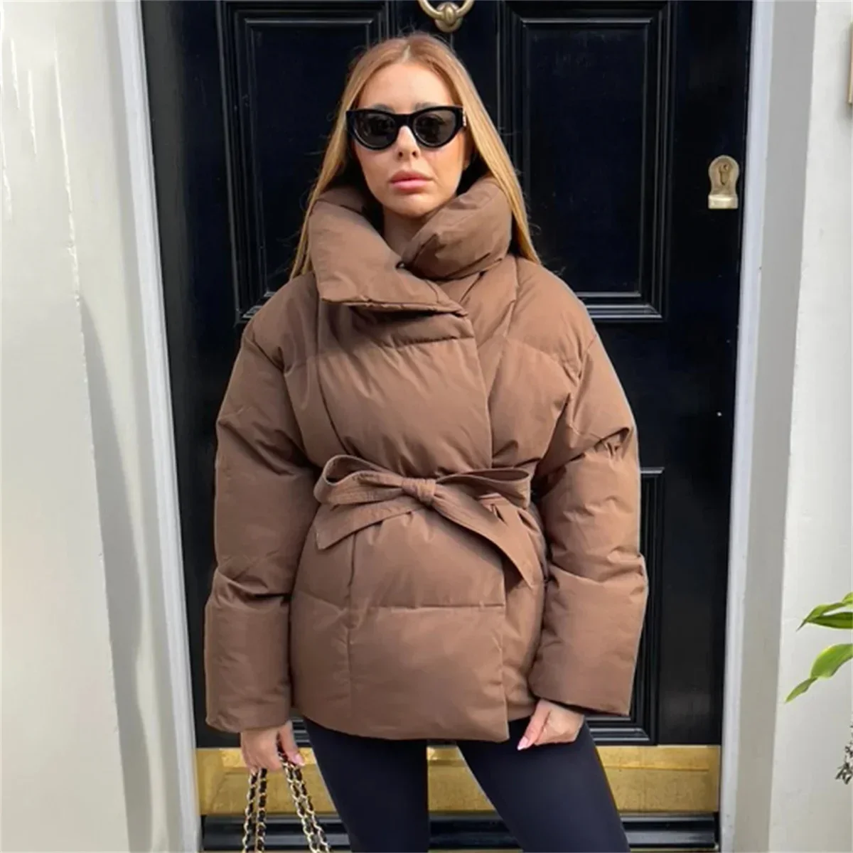 Winter Coat Women Stand Collar Elegant New Solid Puffer Jackets Female Ladies Streetwear
