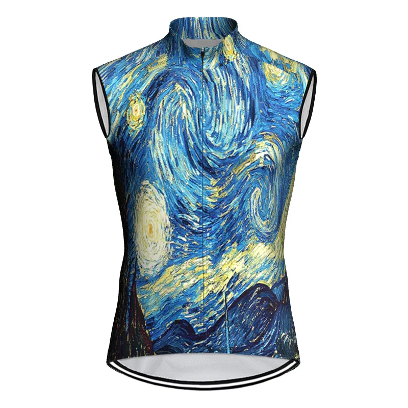 

Велосипедный жилет без рукавов, велосипедный трикотаж, майка, одежда для горного велосипеда, краска ночного неба, рубашка-комбинезон, мотокросс, облегающий топ Road Mountain