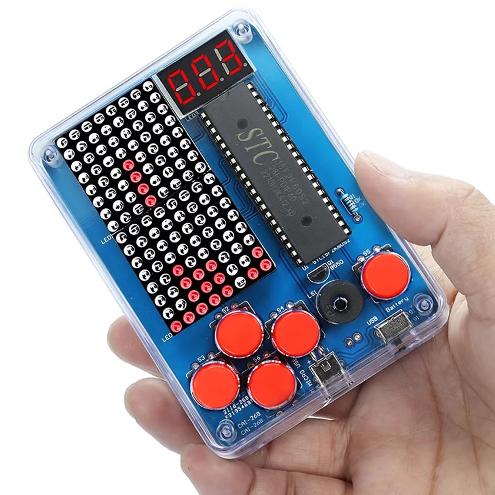 diy electronic kit Retro Dot Matrix Simple Game Machine soldering kit (RED dot led)