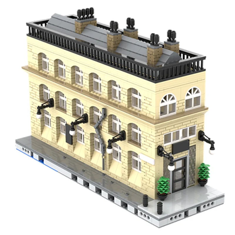 도시 거리 풍경 모델 MOC 빌딩 블록 기차역 커피 스탠드 모듈형 기술 어린이 휴일 선물 조립 장난감 세트