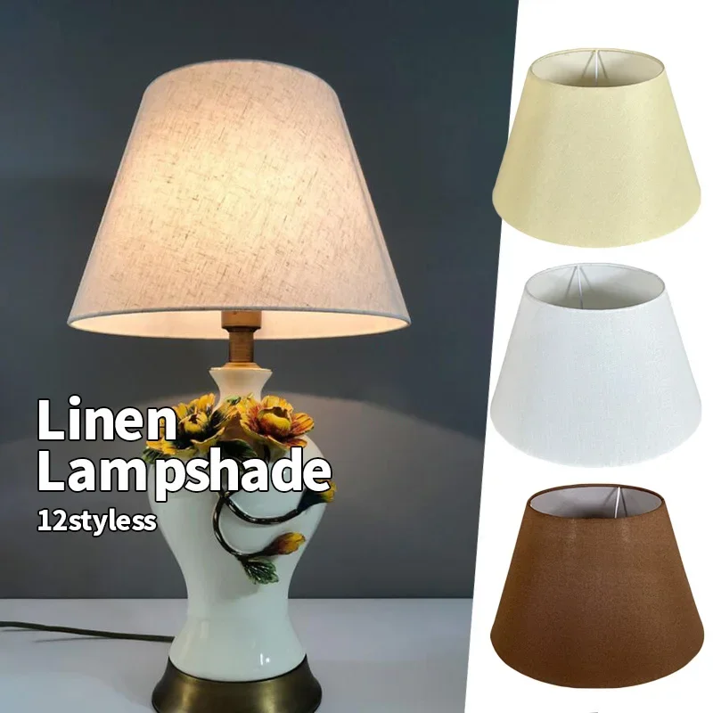 Nordic Style Chandelier Lamp Shade Linen Cloth Bedside Table Ceiling Cover Light E27 Modern Home Decor Wall Lamp Floor Lampshade