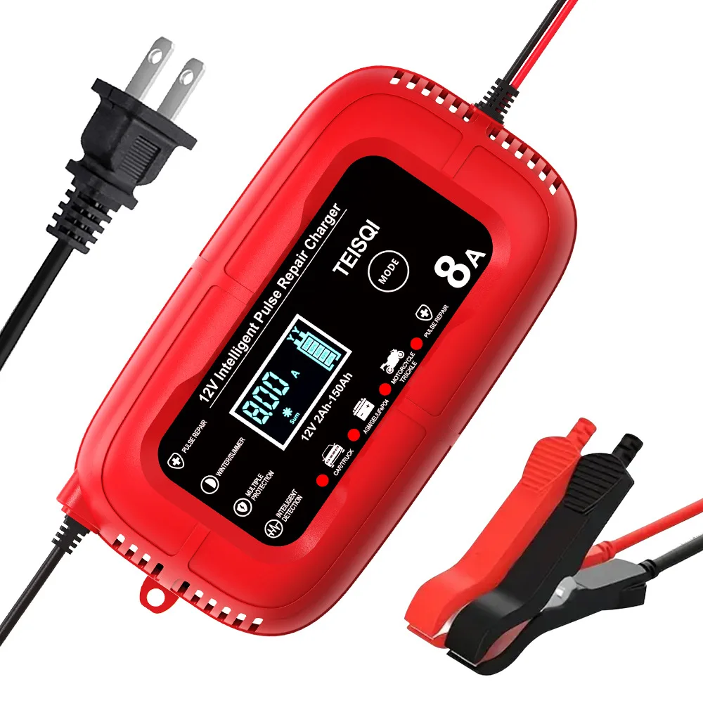 12V8A car battery charger intelligent pulse repair lead-acid battery lithium battery 12V8A input parameter AC110-220V (50-60Hz)