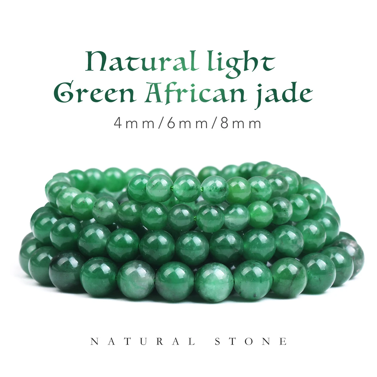 

Natural African jade round loose beads 4 6 8mm jewelry making DIY bracelet necklace accessories