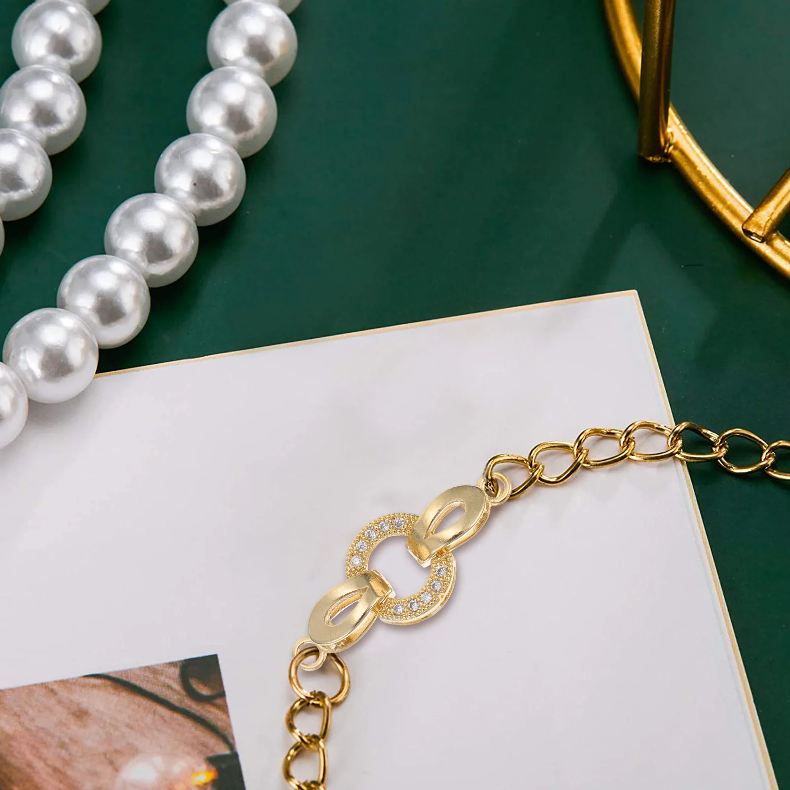 

3Pcs Gold Plated Zircon Bracelet Clasp Copper Jewelry Connectors Professional Handmade Accessories Exquisite Design