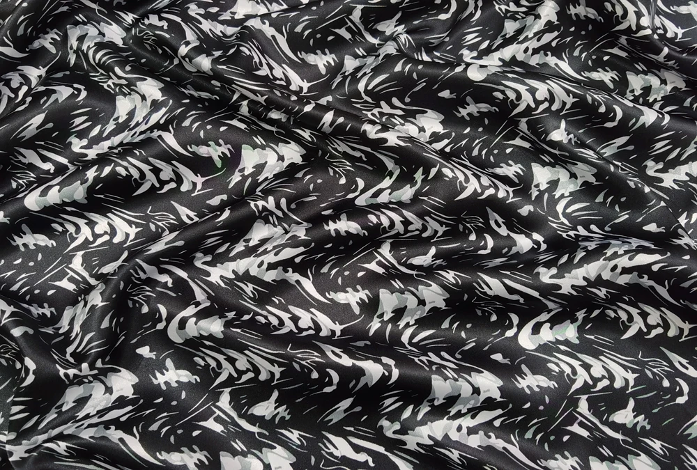 1 Meter x 1,48 Meter Geometrisches Webmuster Satin-Material Seidig Weiches Polyester Charmeuse Futterstoff Schal DIY Stoff – Detail 28