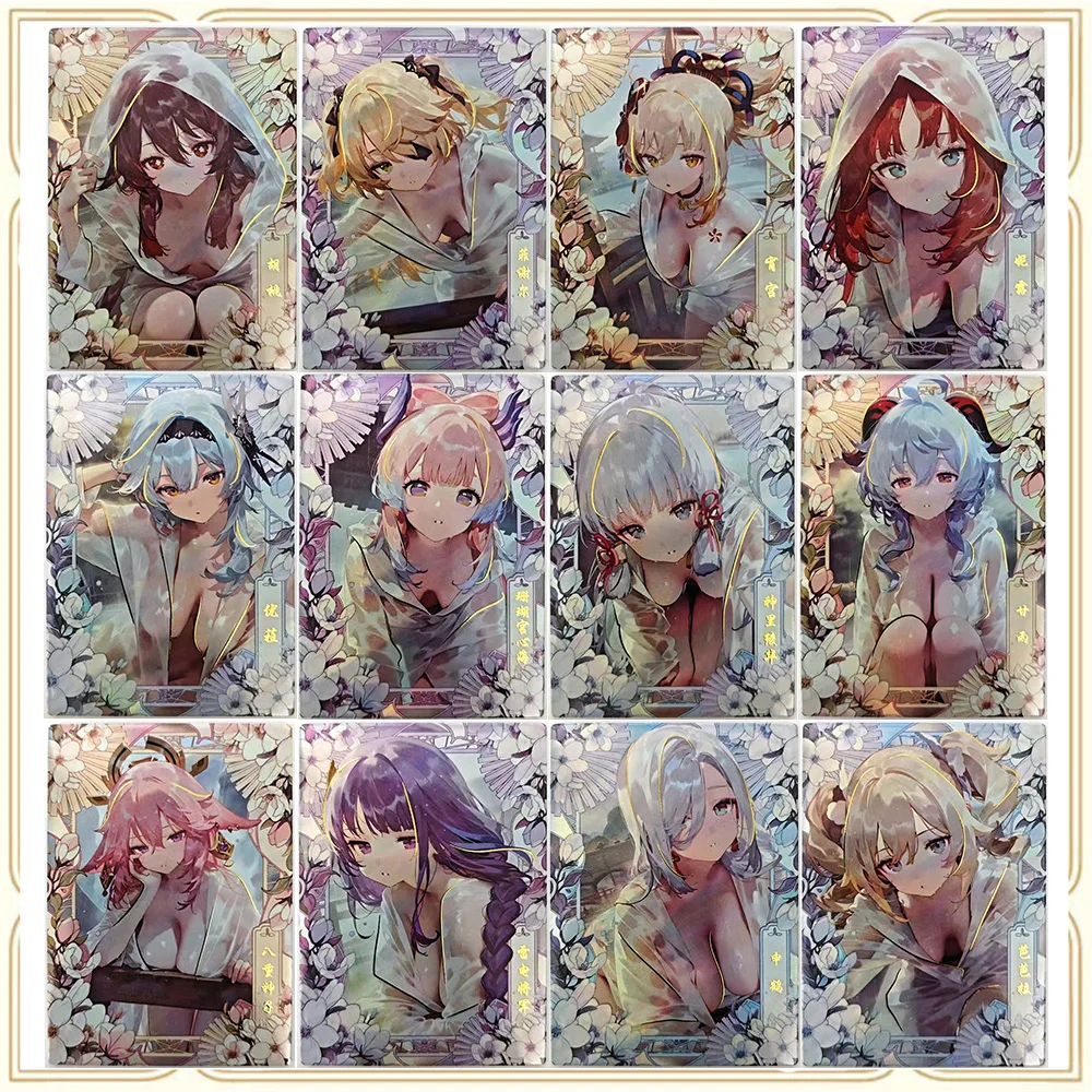 

Аниме История богини SP Fischl Eula Yoimiya Kamisato Ayaka Ganyu Премиум флэш-коллекционная карта подарок на Рождество и день рождения