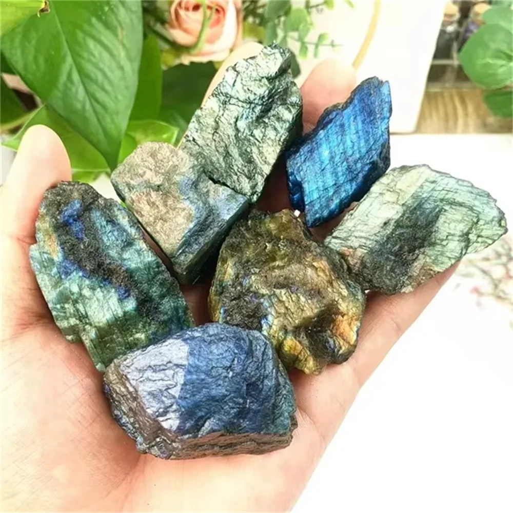 20-200g Natural High-quality labradorite raw Colorful blue flash Healing semiprecious stone crafts Crystal Aromatherapy Rough fo