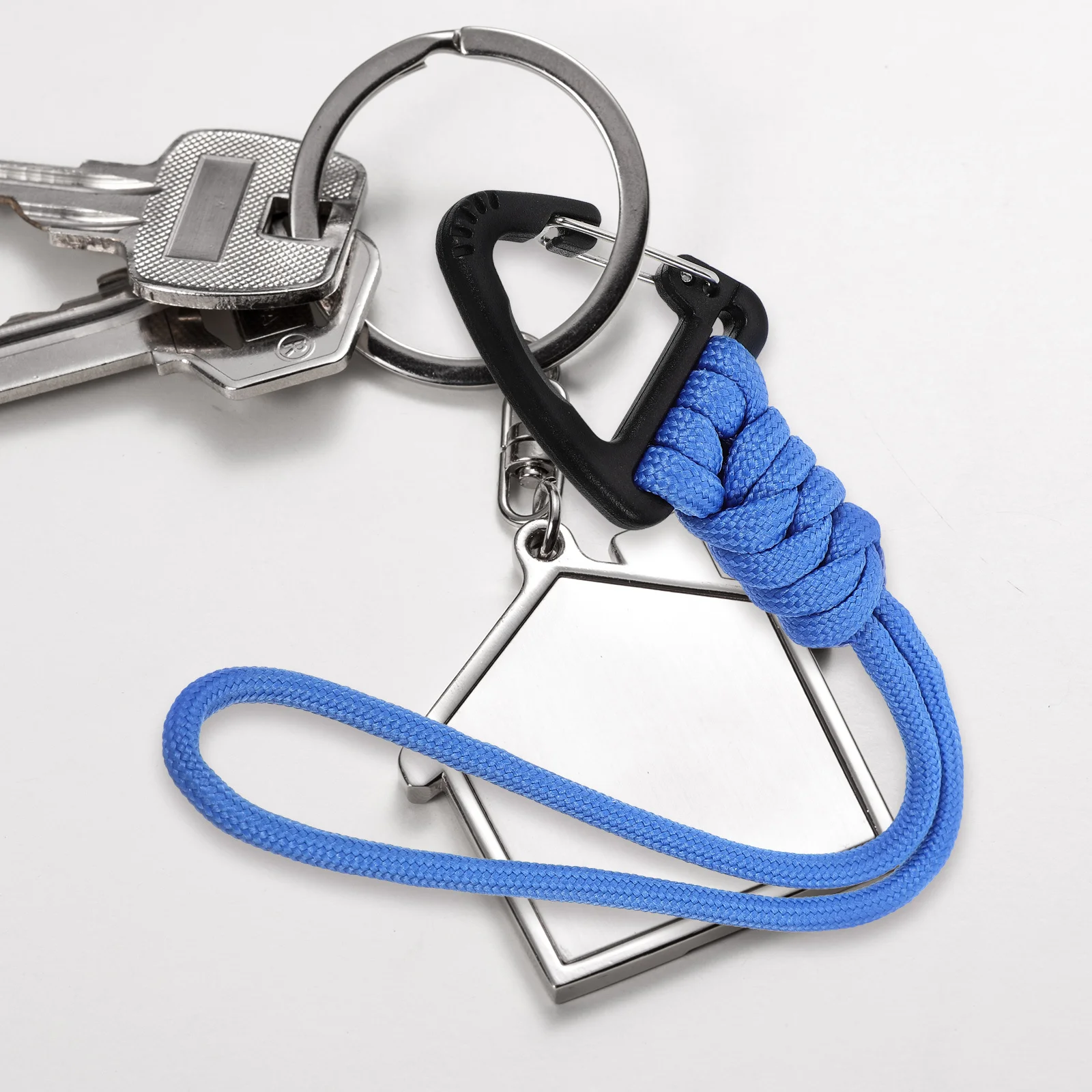 

2Pcs Camping Safety Lanyard Key Holder Thick Wire Strap Buckle Tool Hanging Rope Outdoor Hiking Camping Strap Hook