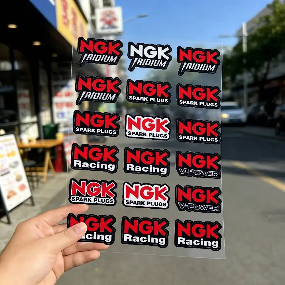 FOR NGK SPARK PLUGS Multi-Purpose Reflective Waterproof Stickers Scratch Conceal For Auto Bike Helmet Mug Fridge Decoration