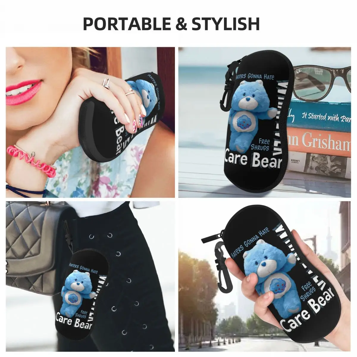 Care Bears Whatever Grumpy Bear Glasses Case Protective Zipper Eyewear Protector Ins Glasses Box