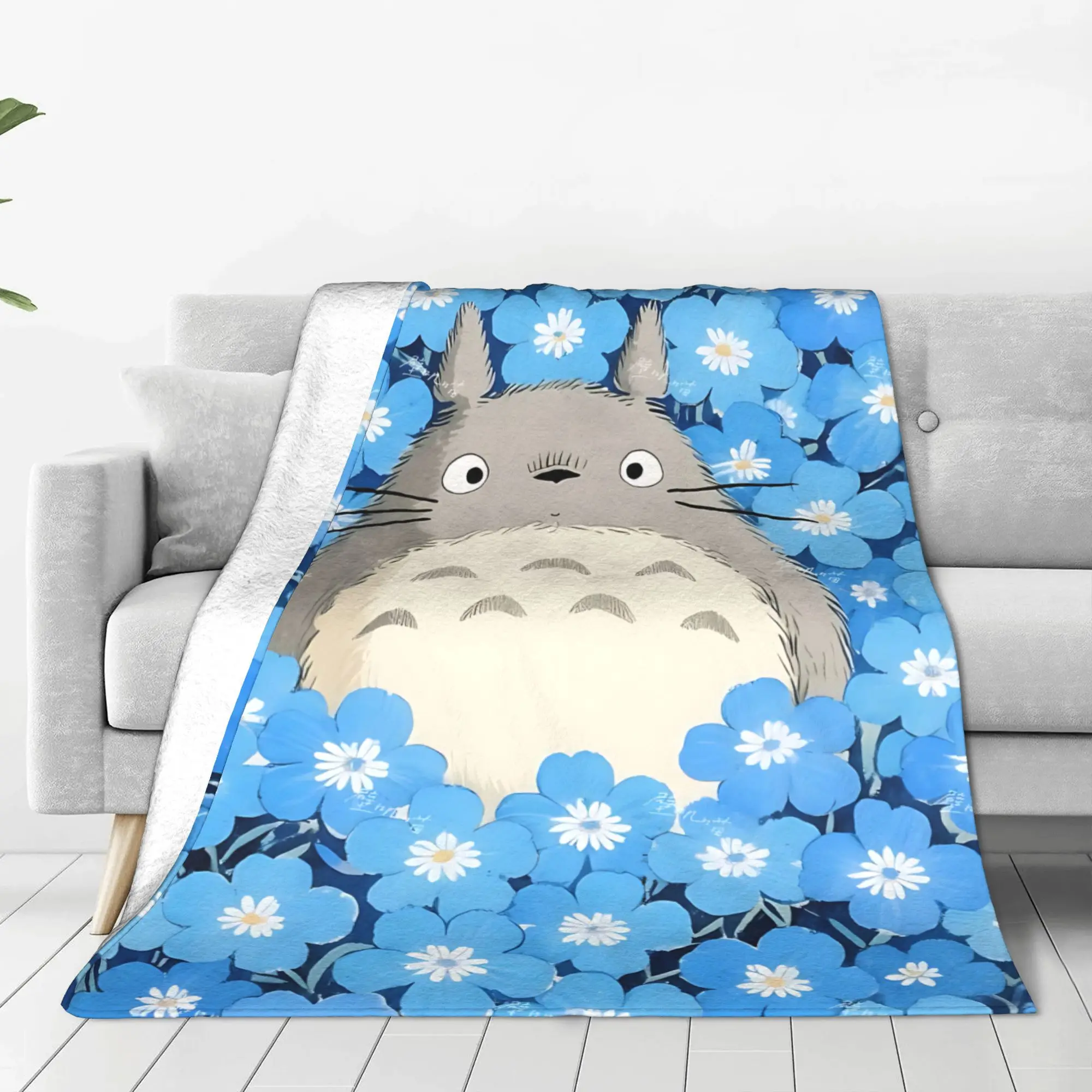 1PC home Cutecore Room Decor Anime My Neighbor Totoros Blanket Throw Blanket  Novelty Warm Blanket All Season