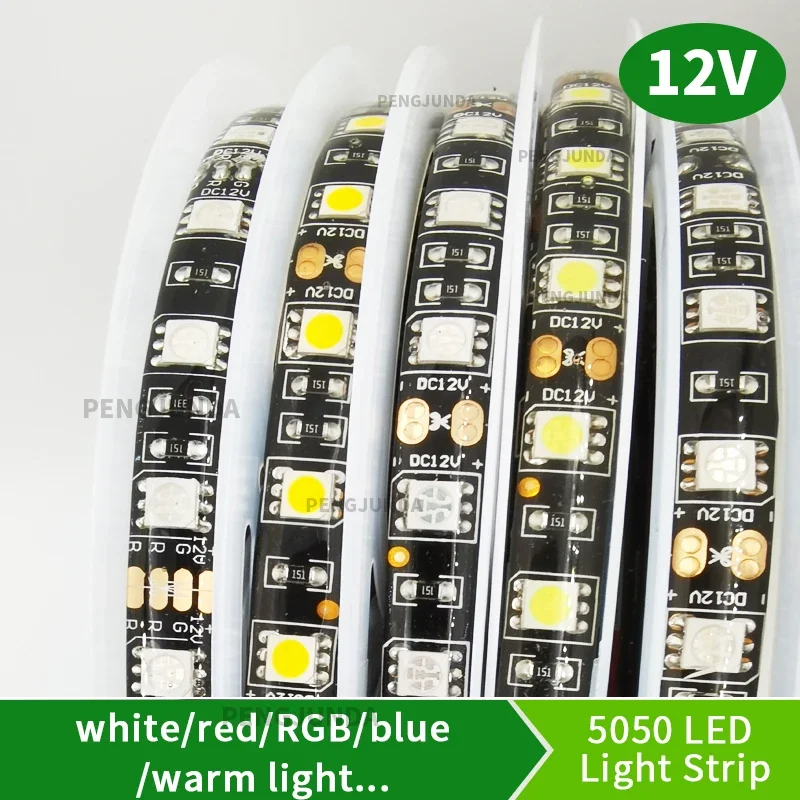

5 м/партия, гибкая светодиодная лента RGB 5050 DC12 В, 60 светодиодов/м