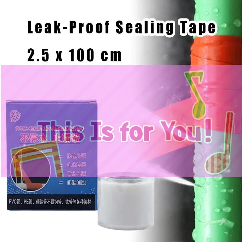 High Adhesion Waterproof Silicon Tape For Leaks Pipe Seal Repair Sealing Tape 2.5cmx1m*0.5mm High-Temperature Resistant Tape