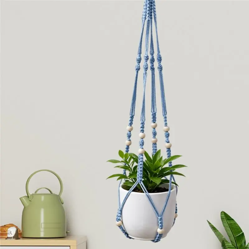 PORK-3-Piece Hanging Basket Macrame Plant Hanger - Net Pots For Garden, Balcony, And Indoor Plants - Eco-Friendly