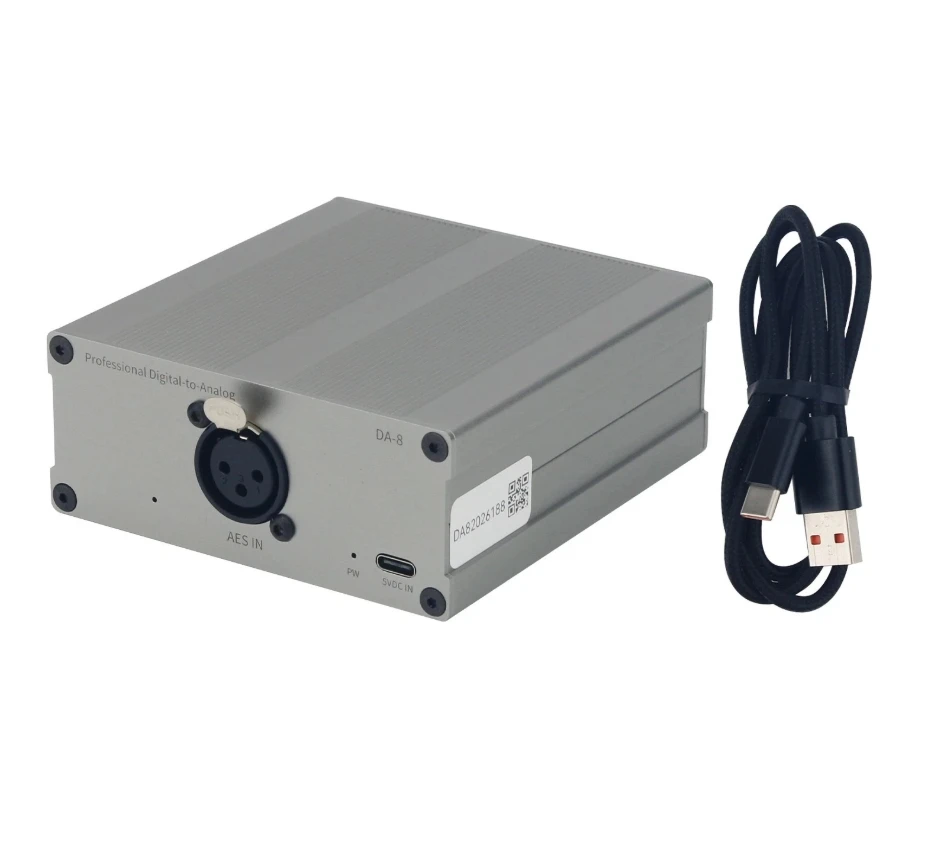 Professional AES Digital To Fully Balanced Analog Audio Converter For Automatic Recognition of Sampling Rate Aluminum Casing