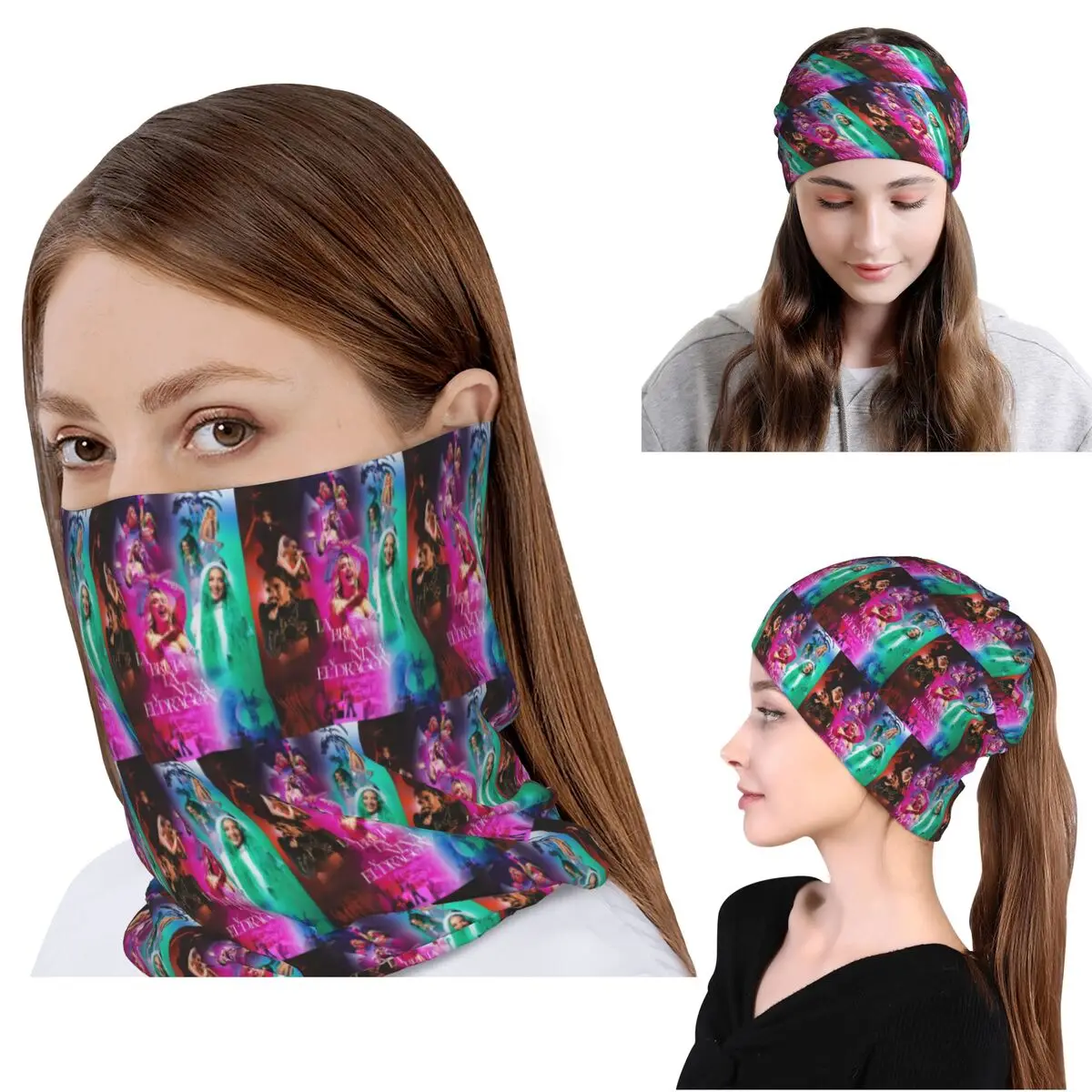 

Spanish Lola Indigo Bandana Neck Cover Face Scarf Warm Balaclava Beanies Hat for Men Women Adult All Season