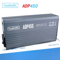 ToolkitRC-ADP450電源アダプター、バッテリー充電器、450w、xt60出力、24v、19a、ac入力、100v-240v、toolkitrc m8d、m6d、m8p、m9用