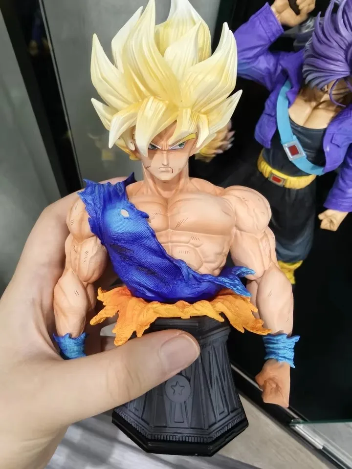 34CM Dragon Ball Figure Super Three Wukong High-quality Statue Super Three GK Figure Model Ornament Peripheral Boy Gift