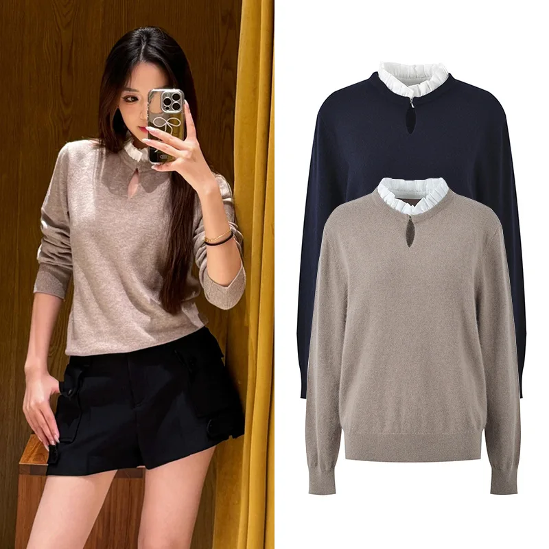 

Ele Autumn Winter Women's Knitted Sweater Long Sve ort Length Faionable Sweet Sle