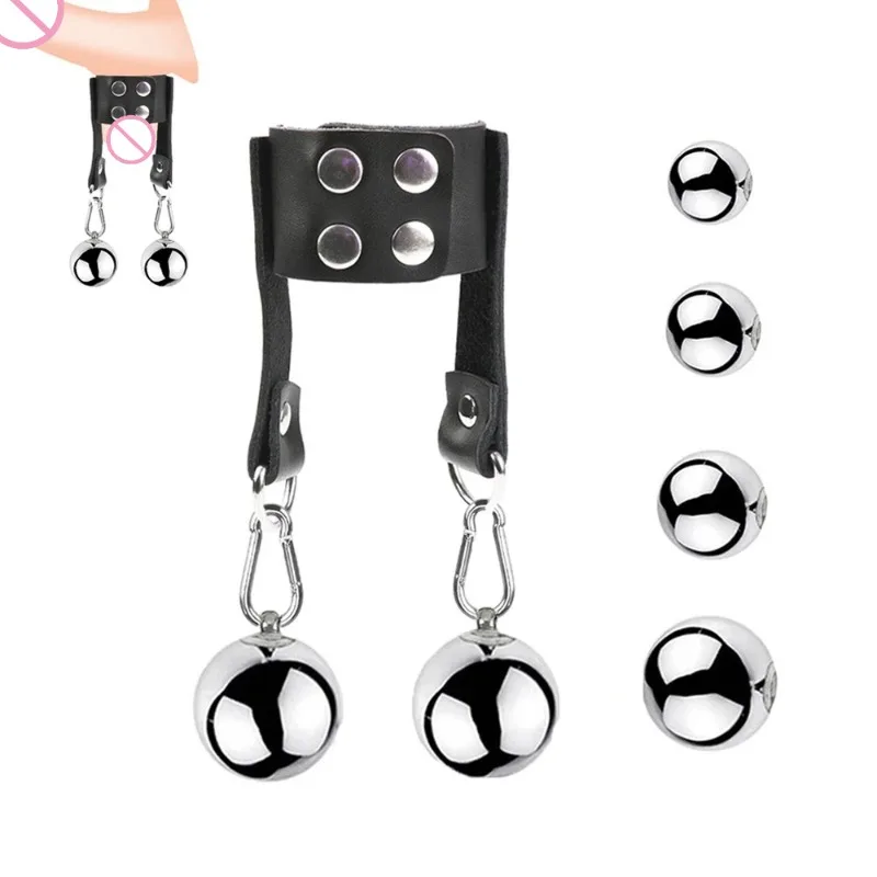 Stainless Steel Scrotum Pendant Ball Exercise Metal Penis Stretchers Testis Weight Phallus Bondage Erection Enhancing Orgasm