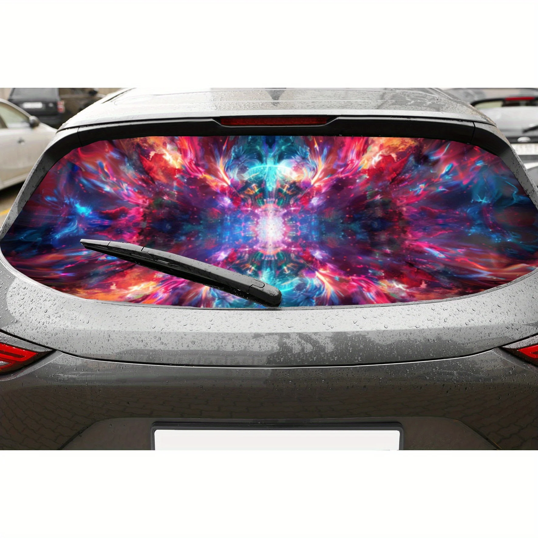 

Gorgeous Nebula PVC Perforated Car Vinyl Wraps, Privacy Enhancing Design for Rear Window, Car Rear Windshield Sticker for Most T