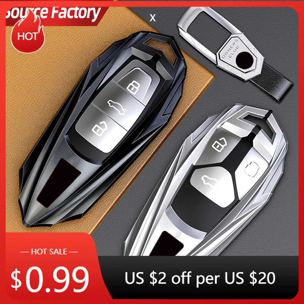 

Car Stickers Fashion Alloy Car Key Case Cover Shell Fob For Audi A1 A3 8P A4 B8 B9 A5 A6 C7 A7 A8 Q3 Q5 Q7 Q8 C8 D5 4M RS3