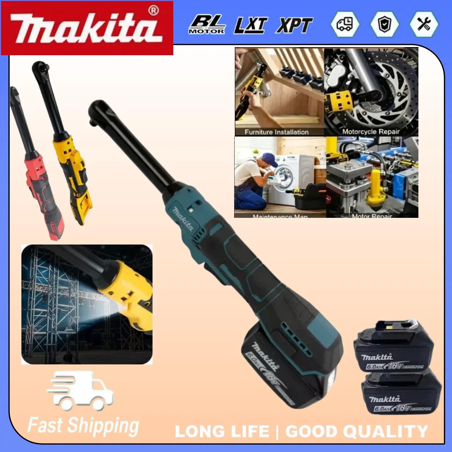 

Makita Precision Variable Speed Brushless Ratchet Wrench Durable Cordless Multifunction Electric Driver Power Wrench 18V Battery