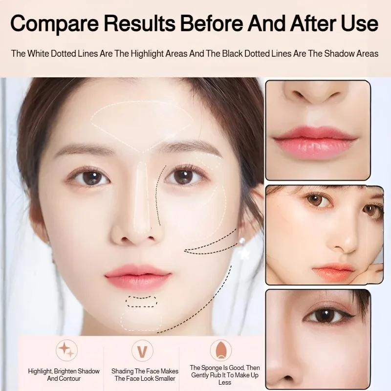 더블 엔드 컨투어 스틱 얼굴 삼차원 밝게 하는 컨투어 펜 메이크업 더블 엔드 컨실러 펜 피니싱 스틱