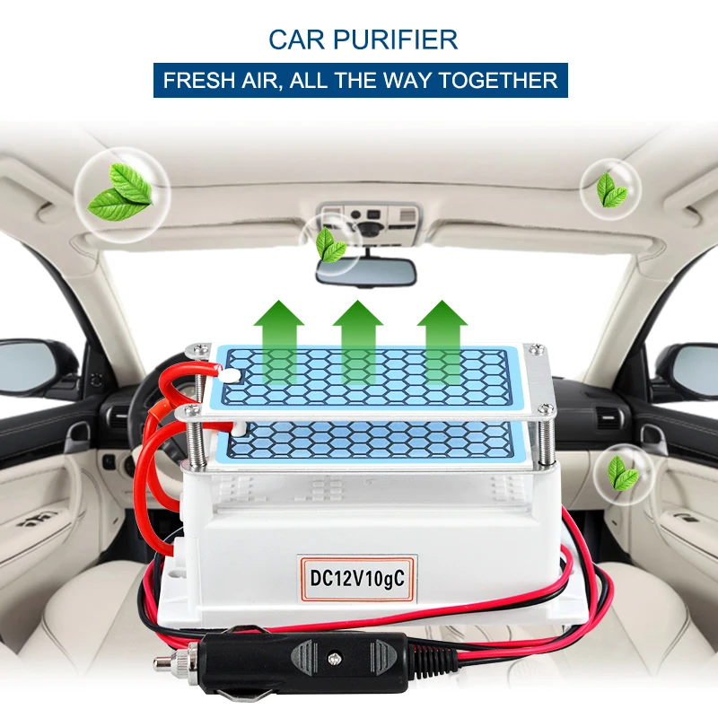 Car Air Purifier Freshener Ozone Generator 12v Humidifier Air Purifier Cleaner Car Purifier Ceramic Plate Air Sterilizer